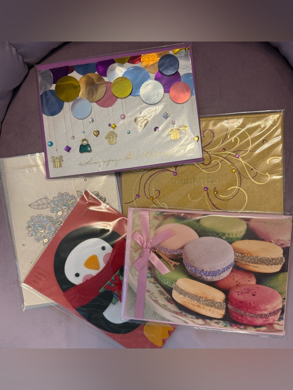 NEW PAPYRUS Set of 5 Celebration Greeting Cards - Still In Plastic Covers